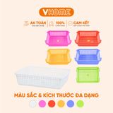  Rổ Nhựa Chữ Nhật 6 Màu, 6 Kích Cỡ - Chất Lượng Cao, Nhựa Vĩ Hưng 