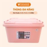  Thùng Nhựa Đựng Đồ 55L Có Bánh Xe Nhựa VĨ HƯNG 
