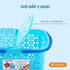  Giỏ Đựng Đa Năng Có Nắp và Quai Tiện Lợi - Màu Sắc Xinh Xắn, Nhựa Cao Cấp Vĩ Hưng 