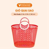  Giỏ Nhựa Nhỏ Quai Sao Đi Chợ Loại Lớn, Màu Sắc Tươi Sáng - Bảo Vệ Sức Khỏe, Không BPA Vĩ Hưng 