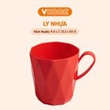  Ly Uống Nước Thiết Kế Kim Cương, Có Quai, Nhựa PP Không BPA - An Toàn, Bền Đẹp - Nhựa Vĩ Hưng 