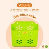  Hộp Đựng Đũa Muỗng 2 Ngăn, Hoa Văn Đẹp, Treo Tường Tiện Lợi - Nhựa Vĩ Hưng 