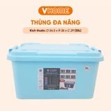  Thùng Nhựa Đa Năng 35L Có Bánh Xe Tiện Lợi - Bền Đẹp - Nhựa Vĩ Hưng 