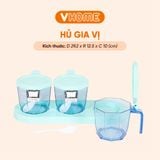  Lọ Đựng Gia Vị Có Thìa, Hũ Gia Vị 3 Ngăn, 4 Ngăn Có Nắp Đậy - Tiện Dụng, Bền Đẹp - Nhựa Vĩ Hưng 
