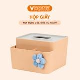  Hộp Đựng Khăn Giấy Ăn Nhựa - Đính Hoa Sang Trọng, Phong Cách - Nhựa Vĩ Hưng 