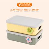  Hộp Nhựa Đựng Đồ Đa Năng - Màu Pastel Xinh Xắn, Có Quai Cầm Tiện Lợi - Nhựa Vĩ Hưng 