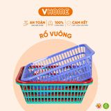  Rổ Vuông Nhựa Chất Lượng Cao, Nhiều Màu Sắc - Nhựa Chính Phẩm - Nhựa Vĩ Hưng 