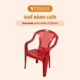  Ghế Bành Lưới Tựa Lưng Nhựa - Thoáng Mát, Bền Đẹp, Nhẹ Gọn - Nhựa Vĩ Hưng 