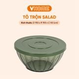  BỘ 3 Tô Nhựa Vĩ Hưng Đựng Hoa Quả, Trộn Salad Cao Cấp, Hiện Đại, Dày Dặn Có Nắp Đậy - VHE-38 