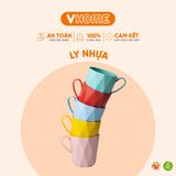  Ly Uống Nước Thiết Kế Kim Cương, Có Quai, Nhựa PP Không BPA - An Toàn, Bền Đẹp - Nhựa Vĩ Hưng 