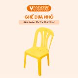  Ghế Nhựa Tựa Lưng Thấp, Màu Sắc Đa Dạng, Cao Cấp - Nhựa Vĩ Hưng 