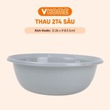  Thau Nhựa 24cm Nhiều Màu Nhựa Chính Phẩm, Không BPA, Bền Đẹp, An Toàn Sức Khỏe, Tiện Lợi Vĩ Hưng 