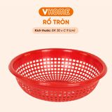  Rổ Nhựa Tròn 30x9cm - Nhiều Màu Sắc, Chất Lượng Cao, Bền Đẹp - Nhựa Vĩ Hưng 