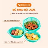  Rổ Nhựa Tròn Kèm Chậu, Bộ Rổ Đựng Đồ Kèm Chậu, Màu Sắc Xinh Xắn Nhựa VĨ HƯNG 