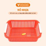  Rổ Nhựa Chữ Nhật 6 Màu, 6 Kích Cỡ - Chất Lượng Cao, Nhựa Vĩ Hưng 