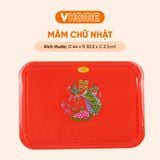  Mâm Khay Cơm Truyền Thống Việt Nam - Nhựa Bền Đẹp, Hình Chữ Nhật - Nhựa Vĩ Hưng 