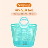  Giỏ Nhựa Nhỏ Quai Sao Đi Chợ Loại Lớn, Màu Sắc Tươi Sáng - Bảo Vệ Sức Khỏe, Không BPA Vĩ Hưng 