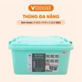  Thùng Nhựa Đa Năng 20L Có Bánh Xe Nhựa VĨ HƯNG 