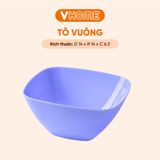  Tô Nhựa Vuông Đựng Thức Ăn 14cm - Màu Trơn Xinh Xắn, Bền Đẹp, An Toàn - Nhựa Vĩ Hưng 