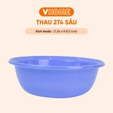  Thau Nhựa 24cm Nhiều Màu Nhựa Chính Phẩm, Không BPA, Bền Đẹp, An Toàn Sức Khỏe, Tiện Lợi Vĩ Hưng 