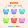  Giỏ Xách Lớn, Nhựa PP Đi Chợ Loại Lớn, Màu Sắc Tươi Sáng - Bảo Vệ Sức Khỏe, Không BPA Vĩ Hưng 