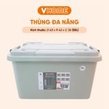  Thùng Nhựa Đựng Đồ 55L Có Bánh Xe Nhựa VĨ HƯNG 