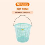  Sọt Rác Tròn Có Quai Nhỏ Gọn, Siêu Tiện Lợi, Màu Sắc Xinh Xắn - Nhựa Vĩ Hưng 