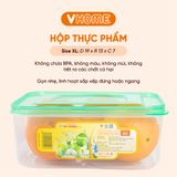  Hộp Bảo Quản Thực Phẩm Chữ Nhật - Đựng Thức Ăn An Toàn, Nhựa PP, Có 7 Kích Cỡ - Nhựa Vĩ Hưng 