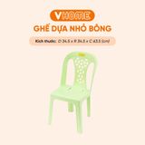  Ghế Nhựa Tựa Lưng Nhỏ Bông - Chắc Chắn, Dày Dặn, Nhựa PP Chính Phẩm - Nhựa Vĩ Hưng 