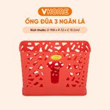  Ống Đũa 3 Ngăn Lá Nhựa Chính Phẩm, An Toàn Sức Khỏe, Bền Đẹp, Tiện Lợi Vĩ Hưng 