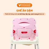  Ghế Ăn Dặm Hình Gấu, 2 Chế Độ Chân, Dễ Lắp Ráp, An Toàn Cho Bé - Nhựa Vĩ Hưng 