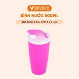  Bình Nước Nắp Bật 500ml Nhựa Chính Phẩm, Nhiều Màu Sắc, Nhỏ Gọn Tiện Lợi, An Toàn, Nhựa Vĩ Hưng 