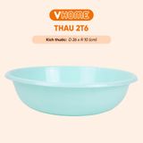  Thau Nhựa 26cm Nhiều Màu Nhựa Chính Phẩm, Không BPA, Bền Đẹp, An Toàn Sức Khỏe, Tiện Lợi Vĩ Hưng 