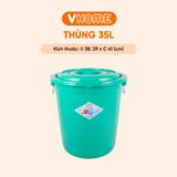  Thùng Nhựa Tròn Có Nắp 35L Nhựa Vĩ Hưng - Đựng Đồ, Lưu Trữ Tiện Lợi 