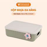  Hộp Nhựa Đựng Đồ Đa Năng - Màu Pastel Xinh Xắn, Có Quai Cầm Tiện Lợi - Nhựa Vĩ Hưng 