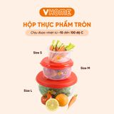 Hộp Bảo Quản Thực Phẩm Tròn, An Toàn Lò Vi Sóng, Nhựa Chính Phẩm Không BPA - Nhựa Vĩ Hưng 