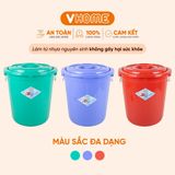  Thùng Nhựa Tròn Có Nắp 70L Nhựa Vĩ Hưng - Đựng Đồ, Lưu Trữ Tiện Lợi 