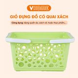  Rổ Chữ Nhật Có Quai, Giỏ Nhựa Đựng Đồ Quán Ăn, Siêu Thị Quai Xách Tiện Lợi Nhựa Vĩ Hưng 