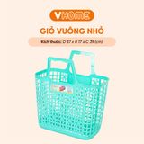  Giỏ Nhựa Vuông Nhỏ Đi Chợ Loại Lớn, Màu Sắc Tươi Sáng - Không BPA, An Toàn Cho Sức Khỏe - Vĩ Hưng 