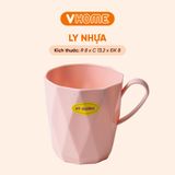  Ly Uống Nước Thiết Kế Kim Cương, Có Quai, Nhựa PP Không BPA - An Toàn, Bền Đẹp - Nhựa Vĩ Hưng 