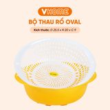  Bộ Thau Rổ Cao Cấp Chắc Chắn, Gọn Gàng, An Toàn 25.5cm - Nhựa Vĩ Hưng 