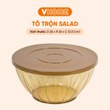  BỘ 3 Tô Nhựa Vĩ Hưng Đựng Hoa Quả, Trộn Salad Cao Cấp, Hiện Đại, Dày Dặn Có Nắp Đậy - VHE-38 