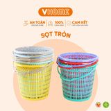  Sọt Rác Tròn Có Quai Nhỏ Gọn, Siêu Tiện Lợi, Màu Sắc Xinh Xắn - Nhựa Vĩ Hưng 