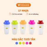  Ly Nhựa Nắp Tai Mèo Dễ Thương, Nhựa Chính Phẩm, An Toàn Sức Khỏe - Nhựa Vĩ Hưng 