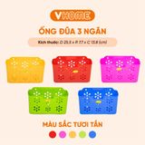  Ống Đựng Đũa Muỗng Hoa, Hộp Đựng Đũa 3 Ngăn Để Bàn - Tiện Lợi, Bền Đẹp - Nhựa Vĩ Hưng 