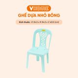  Ghế Nhựa Tựa Lưng Nhỏ Bông - Chắc Chắn, Dày Dặn, Nhựa PP Chính Phẩm - Nhựa Vĩ Hưng 