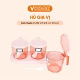  Lọ Đựng Gia Vị Có Thìa, Hũ Gia Vị 3 Ngăn, 4 Ngăn Có Nắp Đậy - Tiện Dụng, Bền Đẹp - Nhựa Vĩ Hưng 