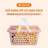  Rổ Chữ Nhật Có Quai, Giỏ Nhựa Đựng Đồ Quán Ăn, Siêu Thị Quai Xách Tiện Lợi Nhựa Vĩ Hưng 