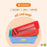  Rổ Nhựa Chữ Nhật, Nhiều Màu Sắc, Chất Lượng Cao - Nhựa Chính Phẩm - Nhựa Vĩ Hưng 