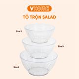  BỘ 3 Tô Nhựa Vĩ Hưng Đựng Hoa Quả, Trộn Salad Cao Cấp, Hiện Đại, Dày Dặn Có Nắp Đậy - VHE-38 